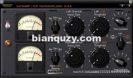 仿硬件复刻经典670压限器 – OverTone DSP FC70 v3.0.0 [WiN, MacOSX]