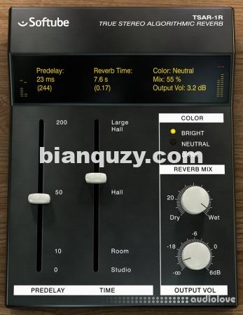 立体声算法混响 – Softube TSAR-1 Reverb v2.5.9 [WiN]