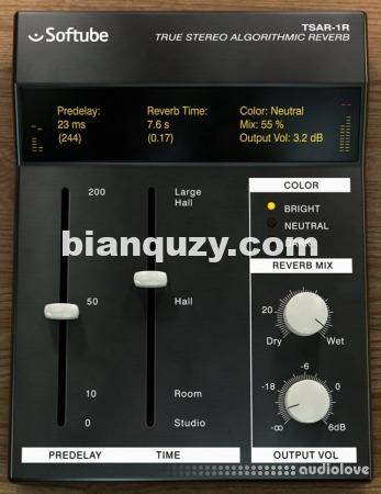 高端混响 – Softube TSAR-1R Reverb v2.5.9 [WiN]