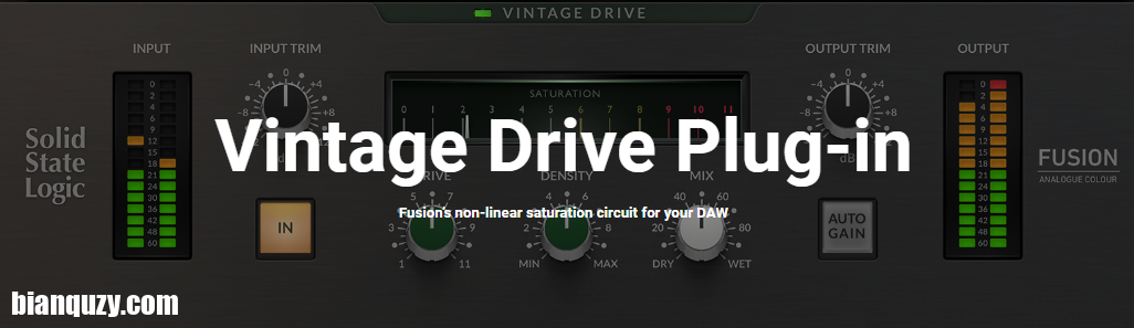 老式甜蜜失真 – Solid State Logic SSL Fusion Vintage Drive Plug-in 1.0.24 WiN