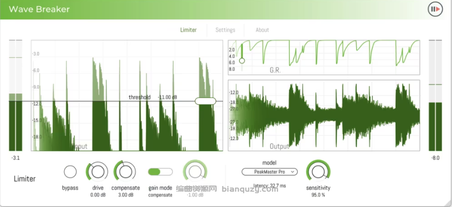 真实峰值立体声砖墙式限制器 Press Play Wave Breaker Pro 2.1.0 WIN