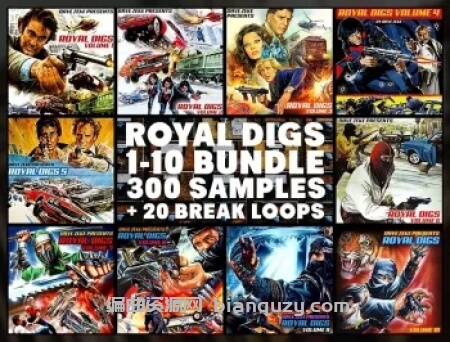 鼓点循环素材 Dave Zeke Royal Digs Volumes 1-10 BUNDLE (300 Prechopped Samples + 20 BONUS Break Loops) [WAV]