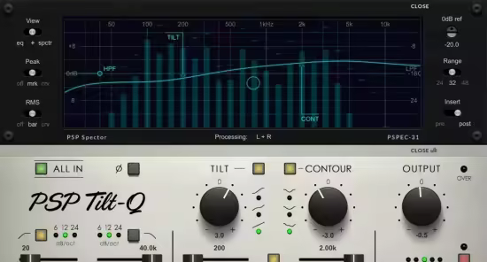 现代倾斜与轮廓均衡器 PSPaudioware PSP Tilt-Q v1.0.0 WIN