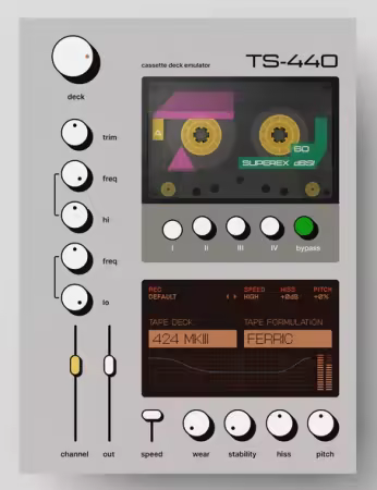磁带卡座模拟插件 Superlunar TS-440 v1.1.0 Win/Mac
