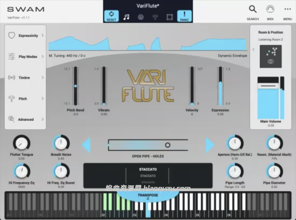 物理建模合成器 Audio Modeling SWAM VariFlute v1.2.1 WIN