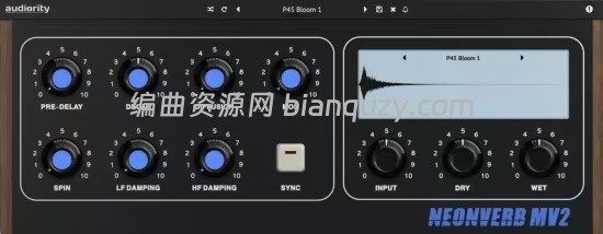 卷积技术的复古氛围混响 Audiority NeonVerb MV2 v1.0.1 WIN