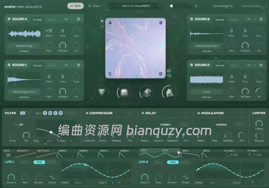 基于采样与合成的混合虚拟乐器 Excite Audio Evolve Nest Acoustics 1.0.0 WIN