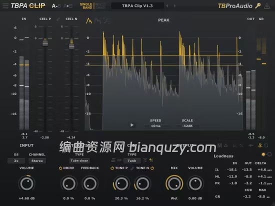 高级音频削波与饱和效果器 TBProAudio TBPAClip 1.3.3 WIN