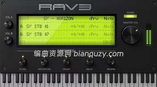 制作 90 年代复古锐舞（Rave）和电子乐音色而设计的专属和弦刺音（Stab）合成器 The Producer School RAV3 v1.0.2 macOS