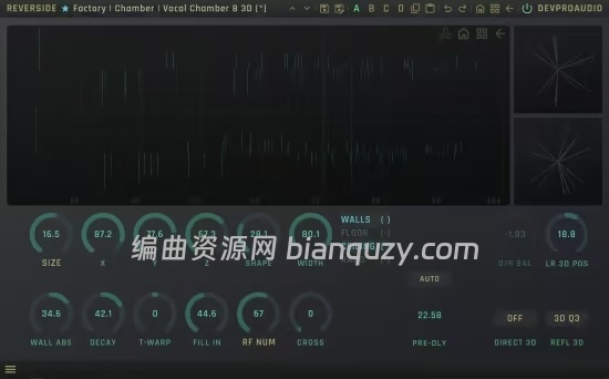 双引擎 3D 空间算法混响 DevProAudio REVERSIDE 1.0.0 WIN
