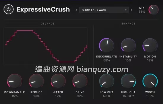 数字劣化与比特压缩效果器 Expressive DSP ExpressiveCrush v1.1.0 U2B MacOS