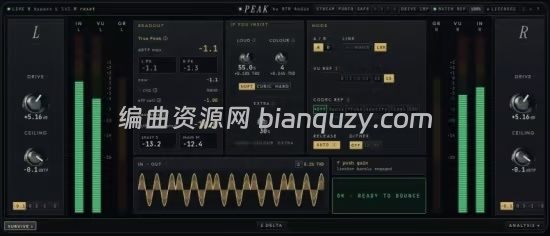 真实峰值母带限幅响度成品插件 RTM Audio Peak v3.0.17 U2B MacOS