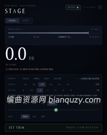一体化混音电平校准插件 RTM Audio Stage v2.0.8 U2B MacOS