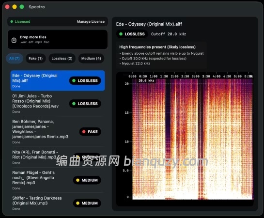 伪无损音频检测工具 Spectro 1.5.3 MacOS