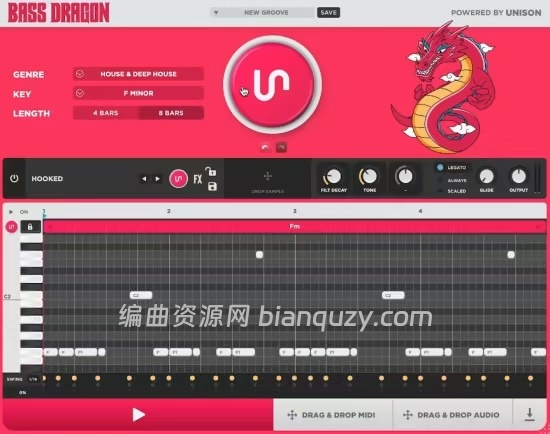 AI 智能贝斯生成插件 Unison Bass Dragon 1.4.46 WIN