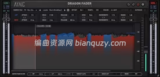 专业 LUFS 响度电平自动化插件 AYAIC Dragon Fader 1.0.0 WIN