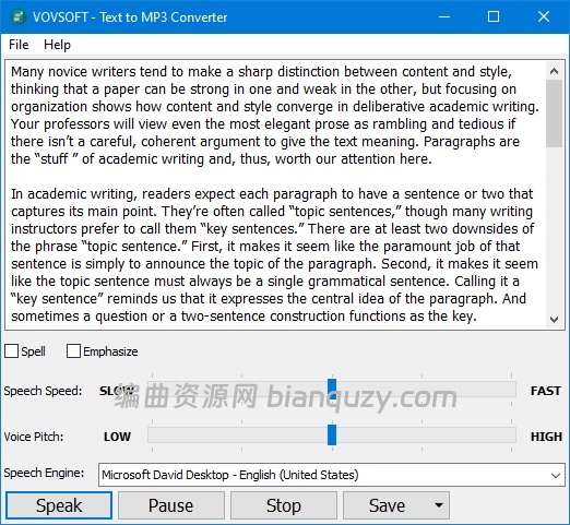 文本转语音软件 VovSoft Text to MP3 Converter 4.7 WIN