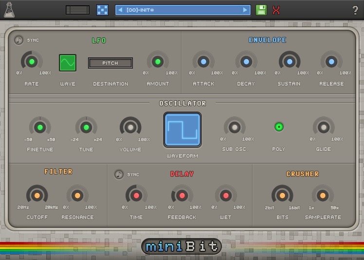 AudioThing miniBit v1.1.0 for Mac–老牌的8bit小霸王分类合成器