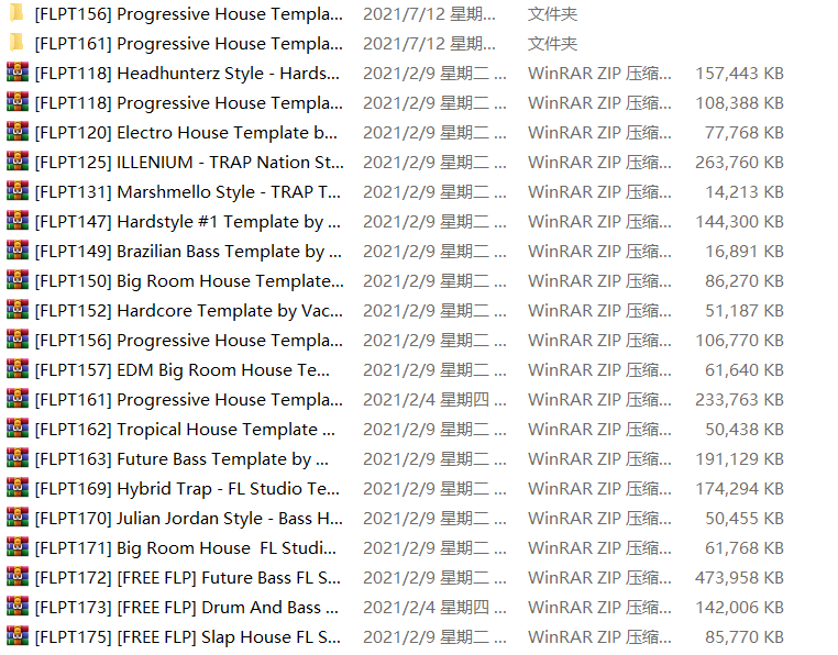 FL Studio高质量电音工程模板合集-多电子风格分类详细-学习制作必备#1
